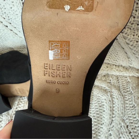 Eileen Fisher Leather Zip Block Heel Size 9 - Picture 5 of 6